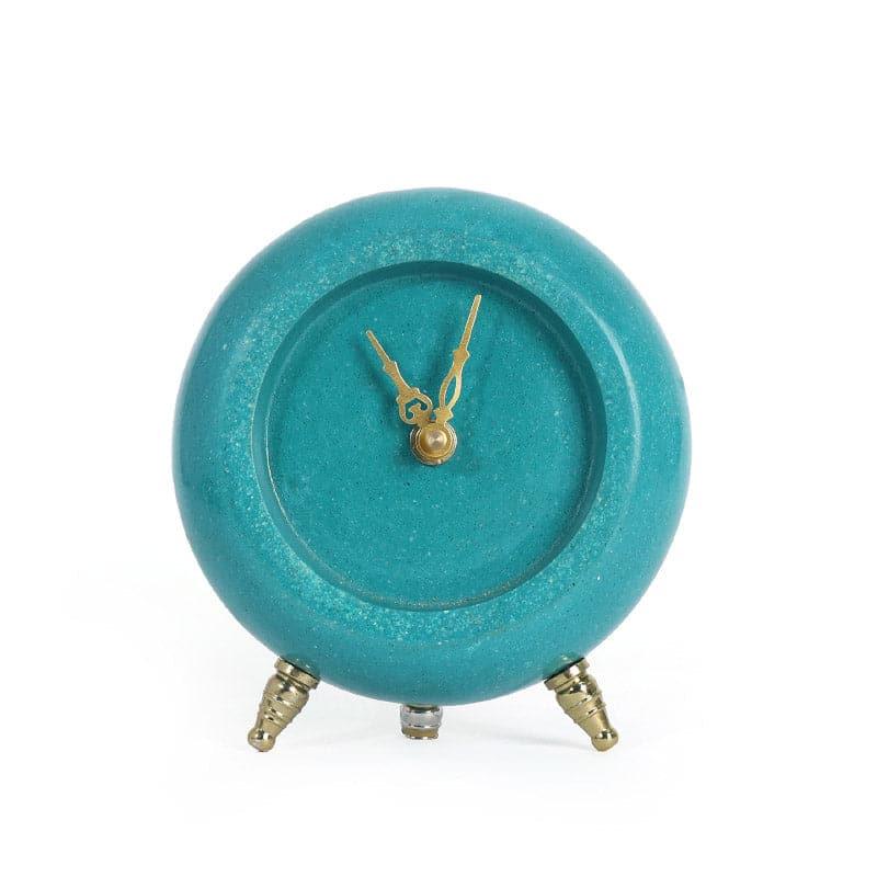 Buy Table Clock - Tisora Marble Table Clock - Turquoise at Vaaree online