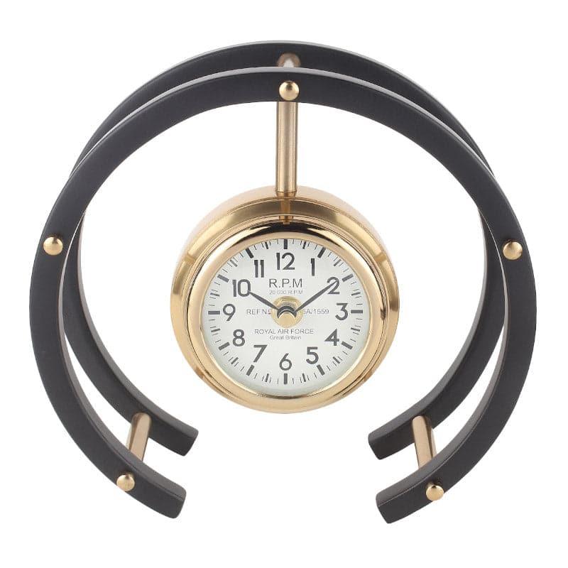 Buy Vandra Round Table Clock - Gold Table Clock from Vaaree