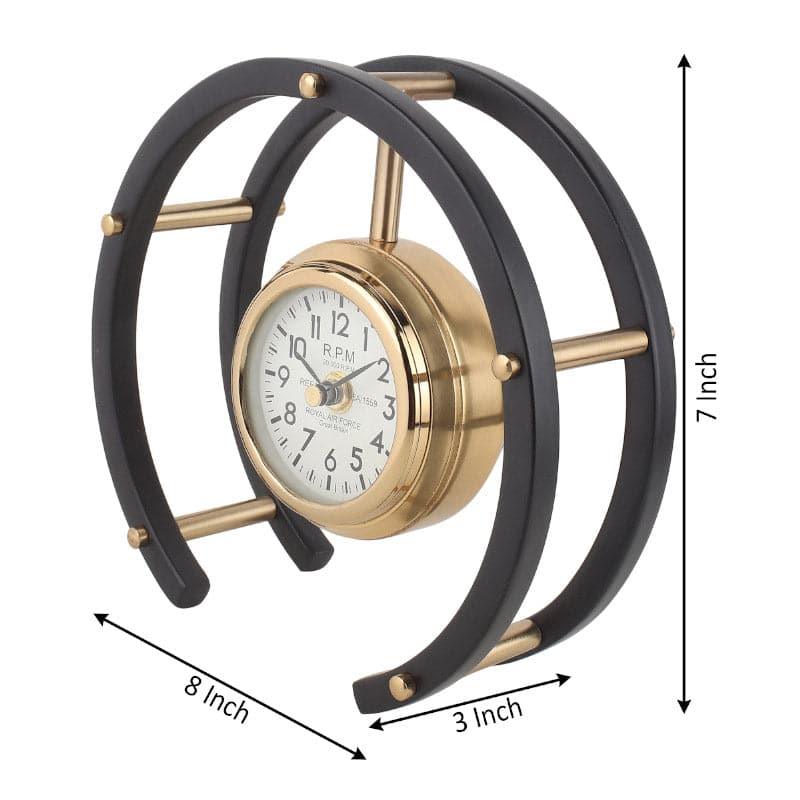 Buy Vandra Round Table Clock - Gold Table Clock from Vaaree