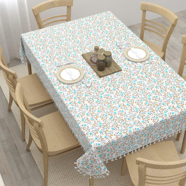 Table Cover - Adva Floral Table Cloth - Blue & Yellow