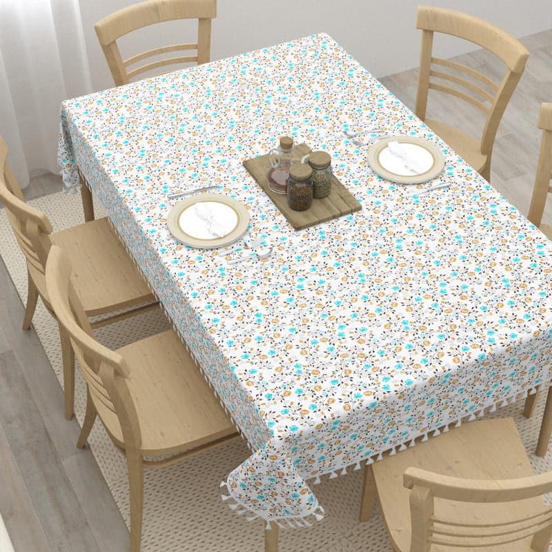 Buy Adva Floral Table Cloth - Blue & Yellow Table Cover from Vaaree