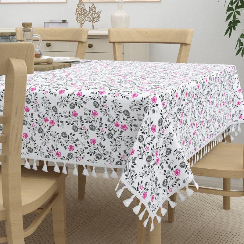 Buy Adva Floral Table Cloth - Pink & Grey Table Cover from Vaaree