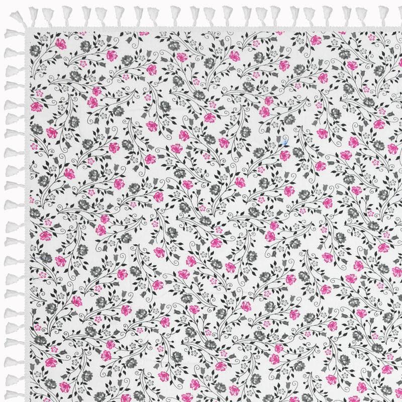 Buy Adva Floral Table Cloth - Pink & Grey Table Cover from Vaaree