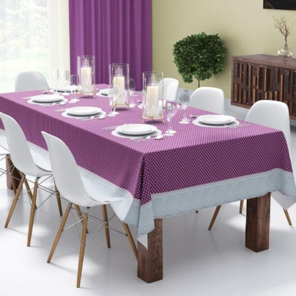 Table Cover - Imoro Floral Table Cloth (Purple) - Eight Seater