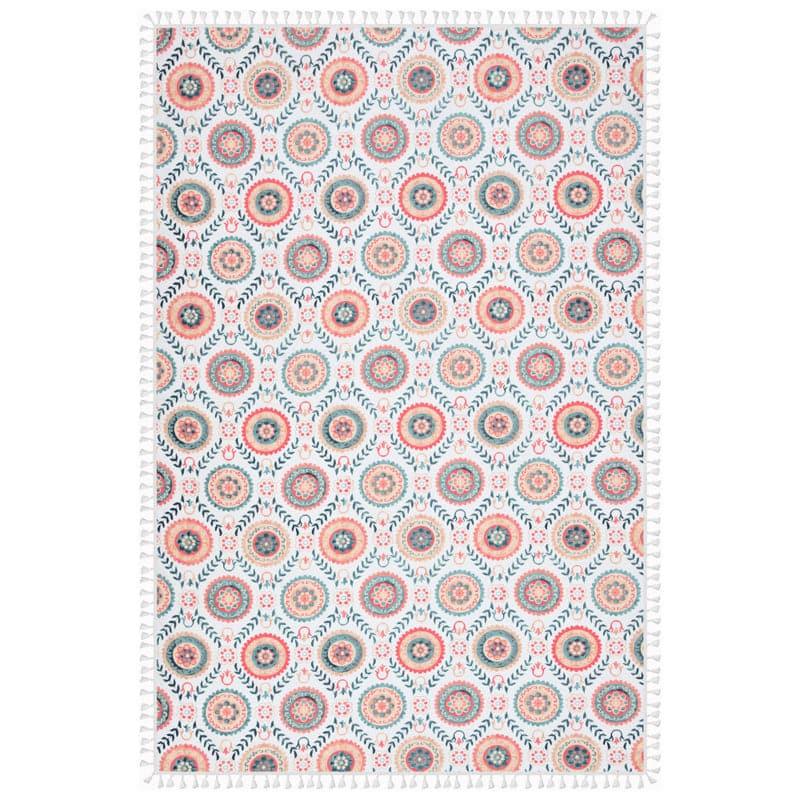 Buy Niva Floral Table Cloth - White & Red Table Cover from Vaaree