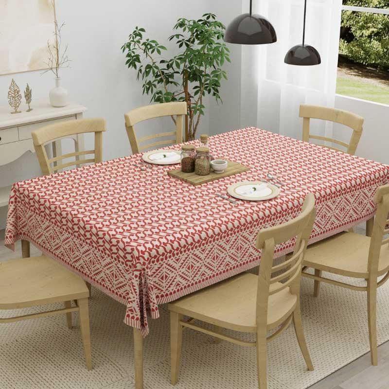 Buy Parilipi Red Table Cover - Six Seater Table Cover from Vaaree