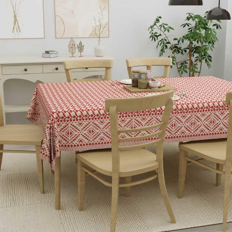 Buy Parilipi Red Table Cover - Six Seater Table Cover from Vaaree