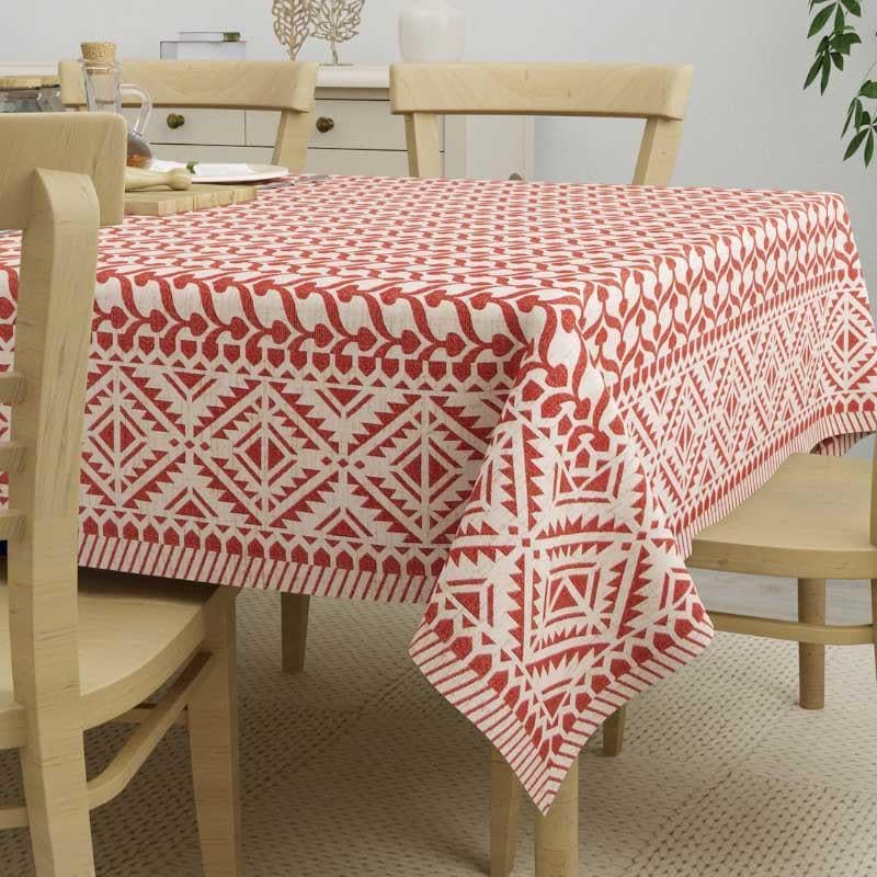 Buy Parilipi Red Table Cover - Six Seater Table Cover from Vaaree