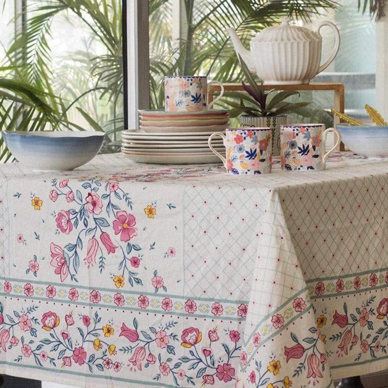 Buy Raindrops And Roses Table Cover - Six Seater Table Cover from Vaaree