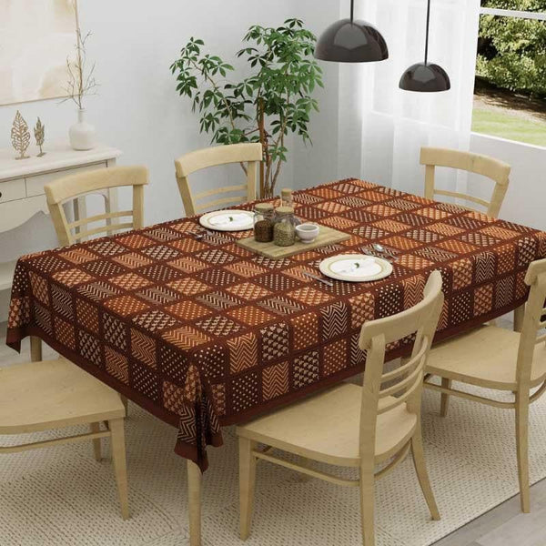 Buy Saujanya Ethnic Brown Table Cover - Six Seater Table Cover from Vaaree