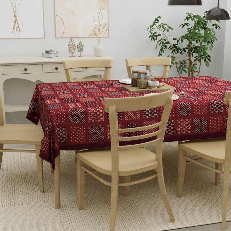 Buy Saujanya Ethnic Maroon Table Cover - Six Seater Table Cover from Vaaree