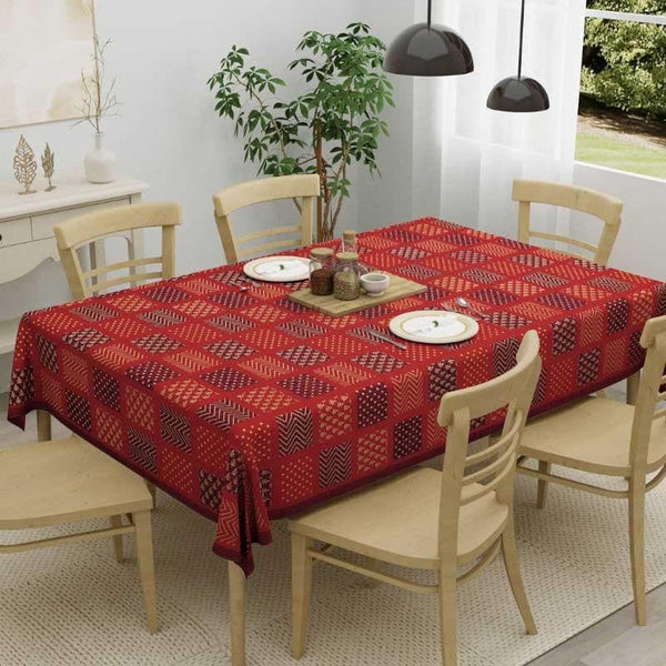 Buy Saujanya Ethnic Red Table Cover - Six Seater Table Cover from Vaaree