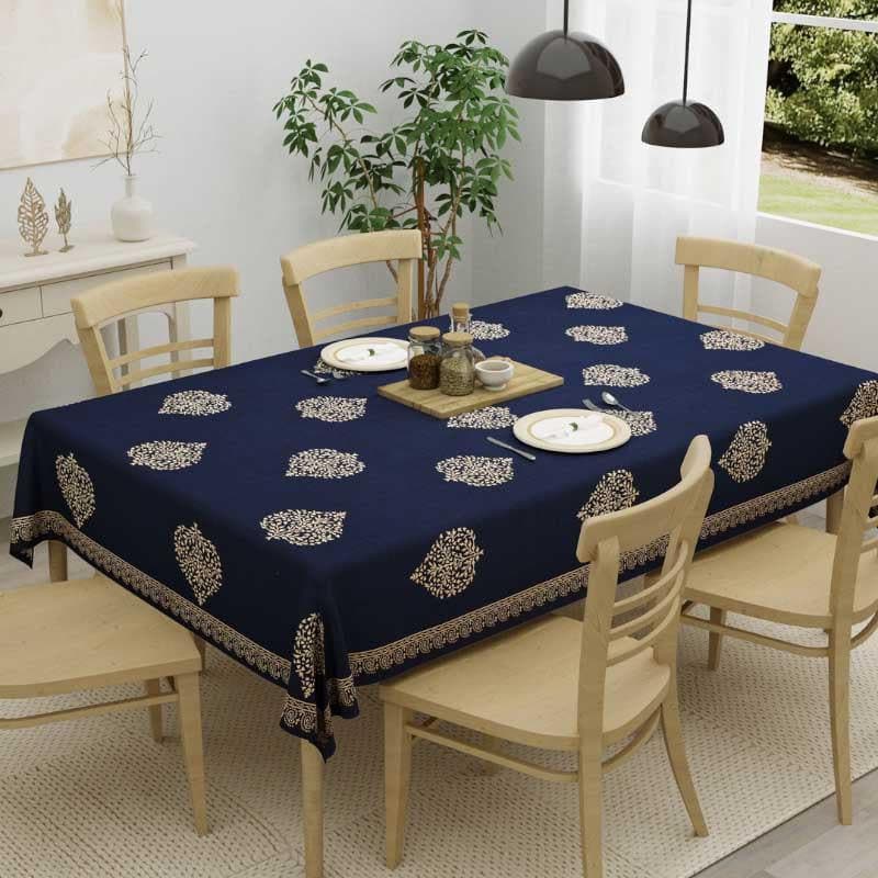 Buy Trupti Ethnic Blue Table Cover - Six Seater Table Cover from Vaaree