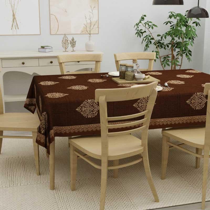 Buy Trupti Ethnic Brown Table Cover - Six Seater Table Cover from Vaaree