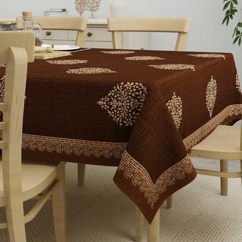 Buy Trupti Ethnic Brown Table Cover - Six Seater Table Cover from Vaaree