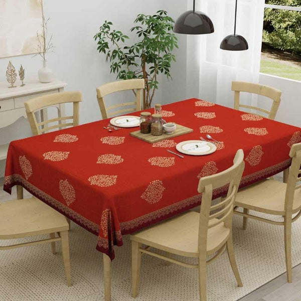 Buy Trupti Ethnic Red Table Cover - Six Seater Table Cover from Vaaree