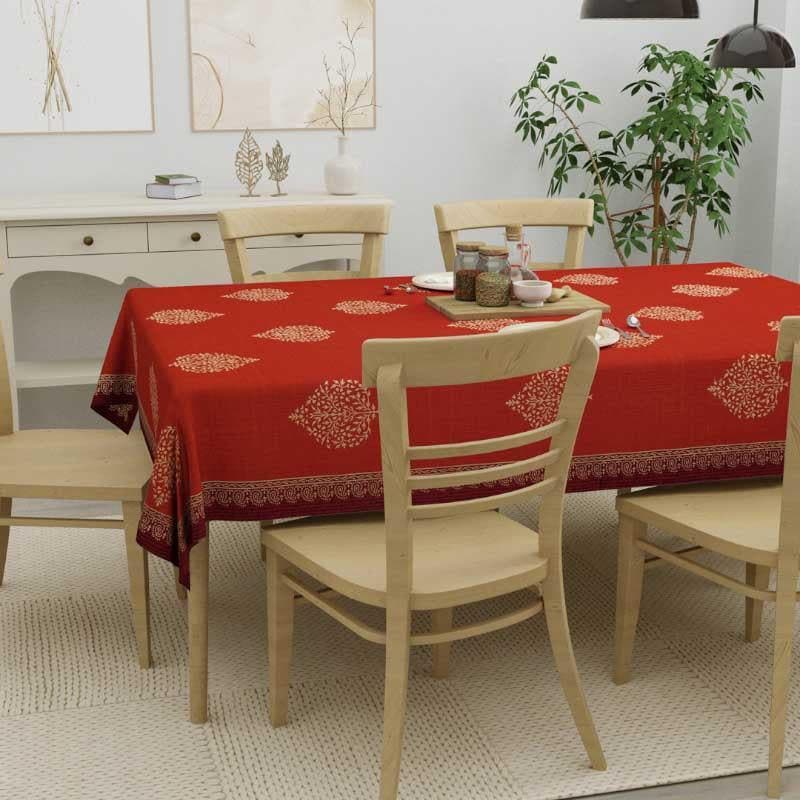 Buy Trupti Ethnic Red Table Cover - Six Seater Table Cover from Vaaree