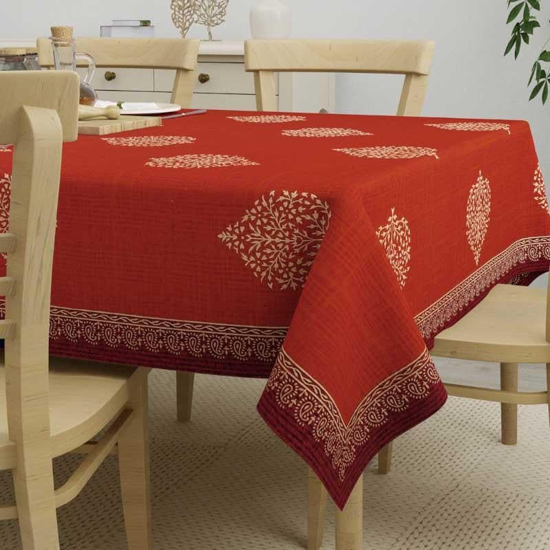 Buy Trupti Ethnic Red Table Cover - Six Seater Table Cover from Vaaree