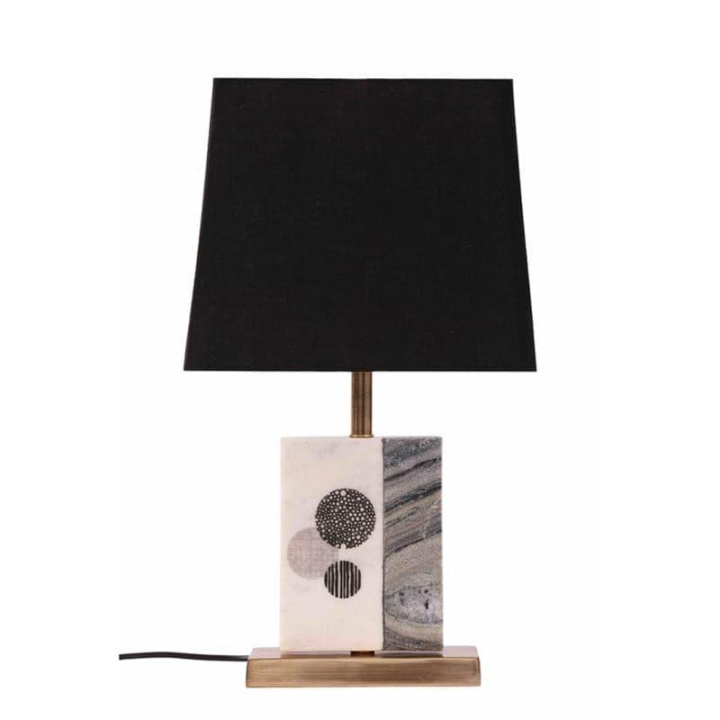 Table Lamp - Blaze Table Lamp With Marble & Brass Base - Black