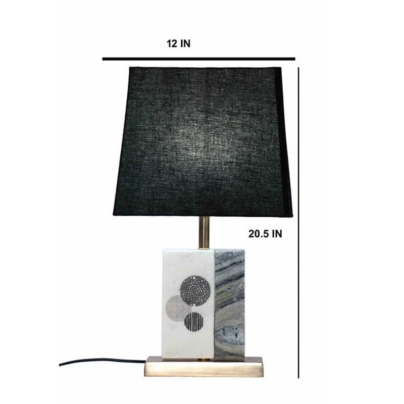 Table Lamp - Blaze Table Lamp With Marble & Brass Base - Black