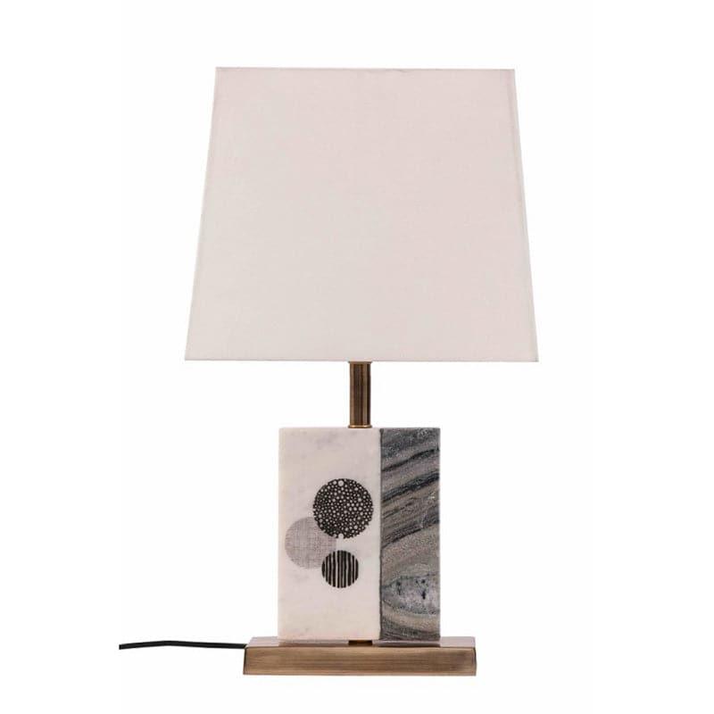 Table Lamp - Blaze Table Lamp With Marble & Brass Base - White