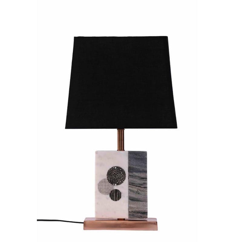 Table Lamp - Blaze Table Lamp With Marble & Copper Base - Black