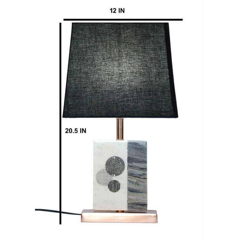 Table Lamp - Blaze Table Lamp With Marble & Copper Base - Black