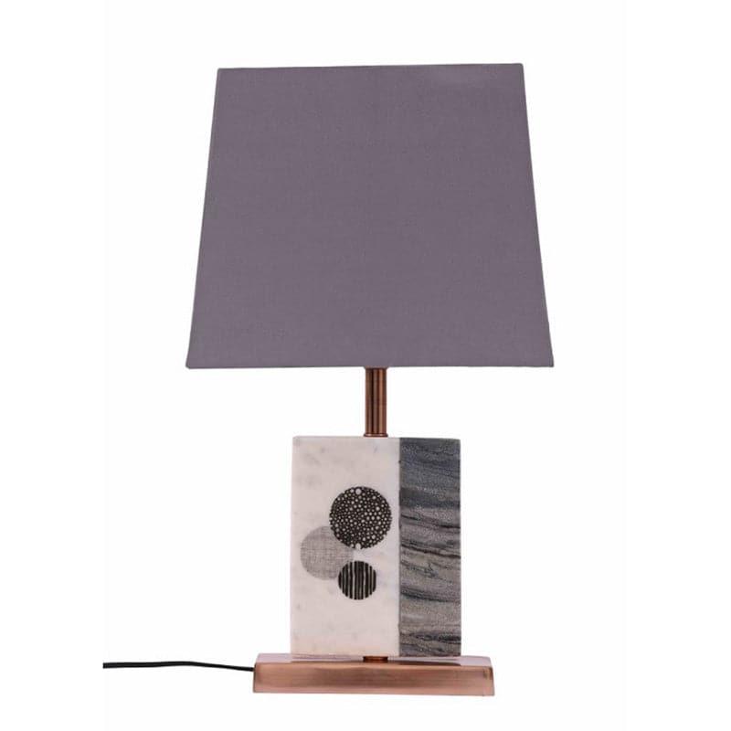 Table Lamp - Blaze Table Lamp With Marble & Copper Base - Grey