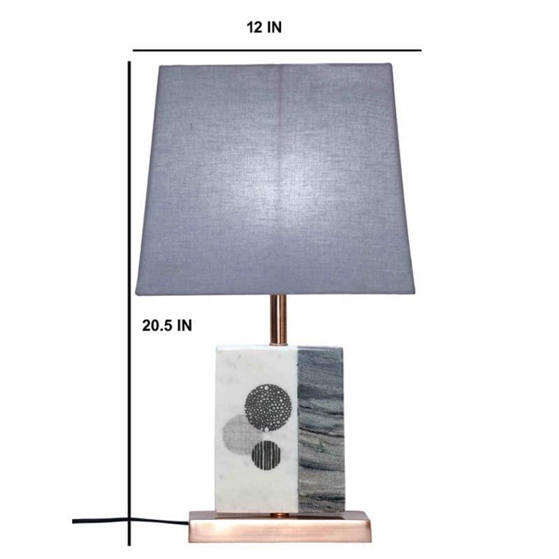 Table Lamp - Blaze Table Lamp With Marble & Copper Base - Grey