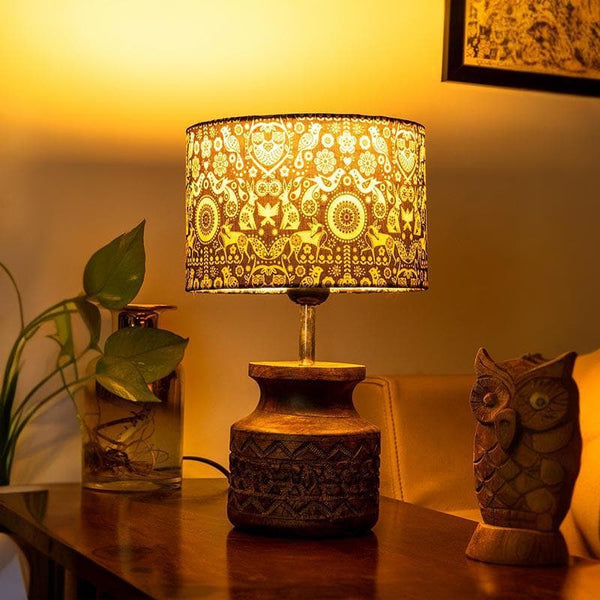 Buy Table Lamp - Boho Fauna Carved Table Lamp at Vaaree online