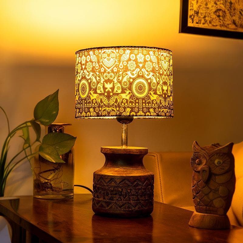 Buy Boho Fauna Carved Table Lamp Table Lamp from Vaaree