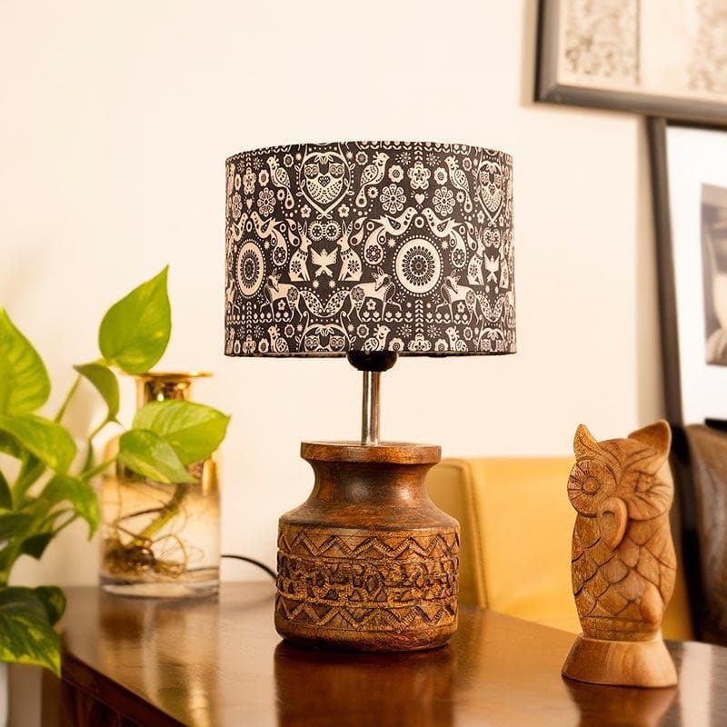 Buy Boho Fauna Carved Table Lamp Table Lamp from Vaaree