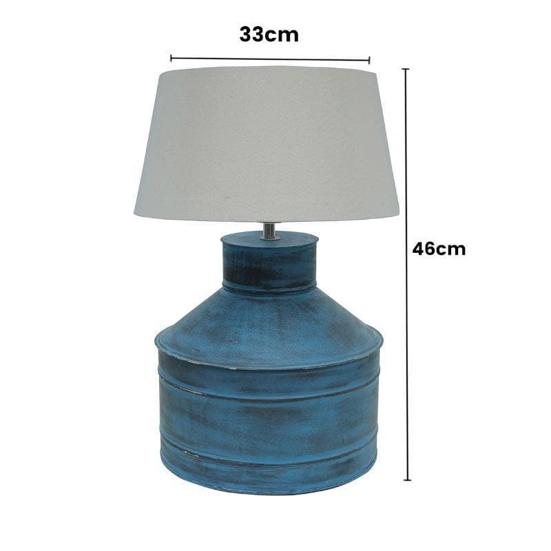 Table Lamp - Cannister Turquoise Table Lamp - Khadi