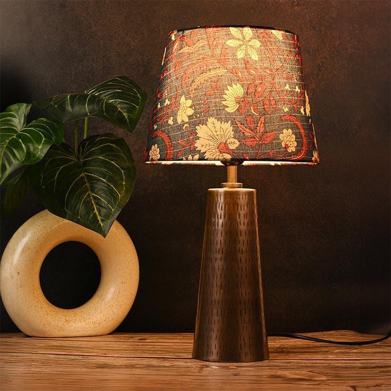 Table Lamp - Cassius Etched Copper Table Lamp - Blue