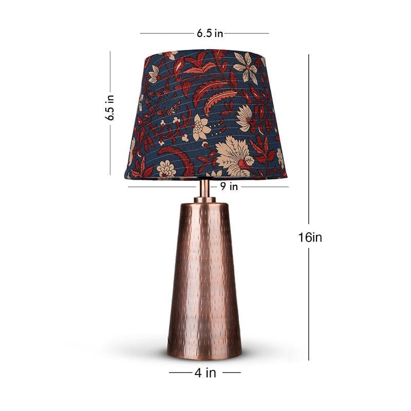 Table Lamp - Cassius Etched Copper Table Lamp - Blue