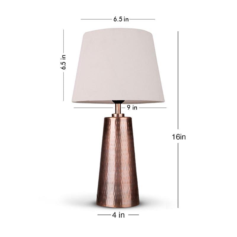 Table Lamp - Cassius Etched Copper Table Lamp - White