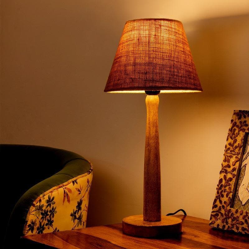 Buy Classic Chic With Wooden Stand Table Lamp - Beige Table Lamp from Vaaree