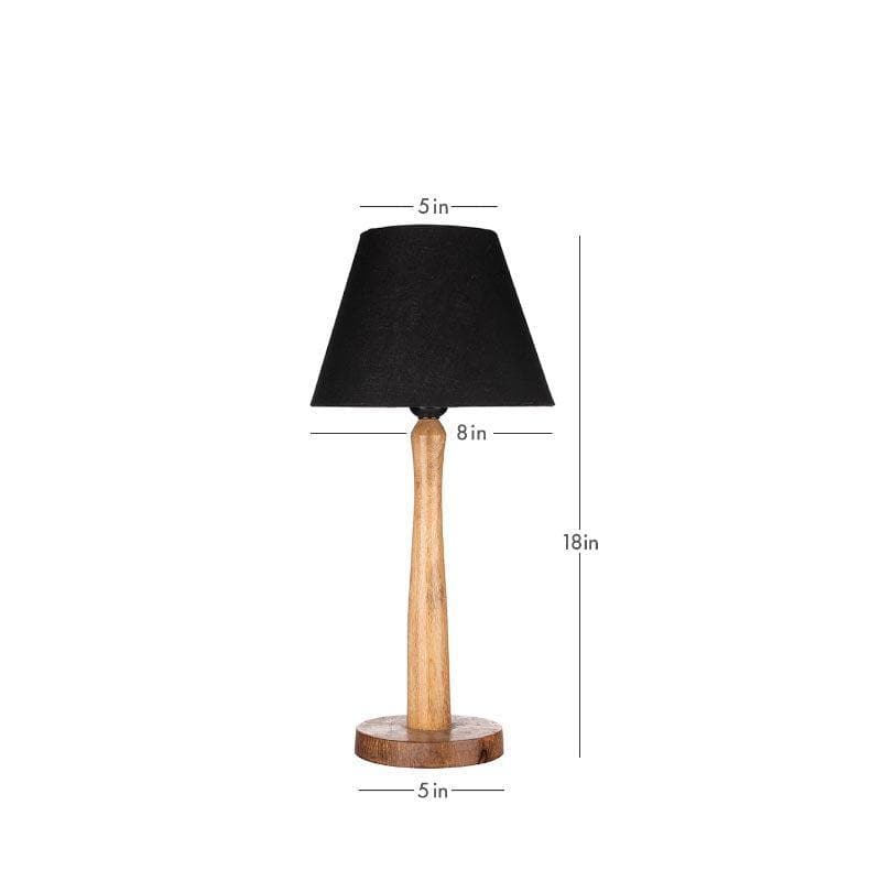 Table Lamp - Classic Chic With Wooden Stand Table Lamp - Black