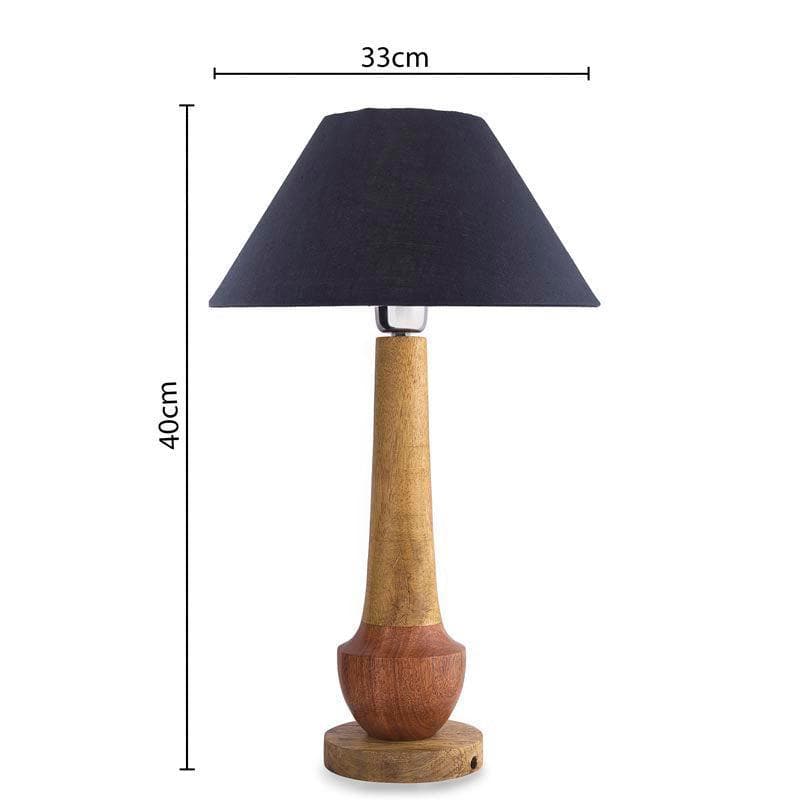 Table Lamp - Classic Cubist Table Lamp With Conical Shade - Black