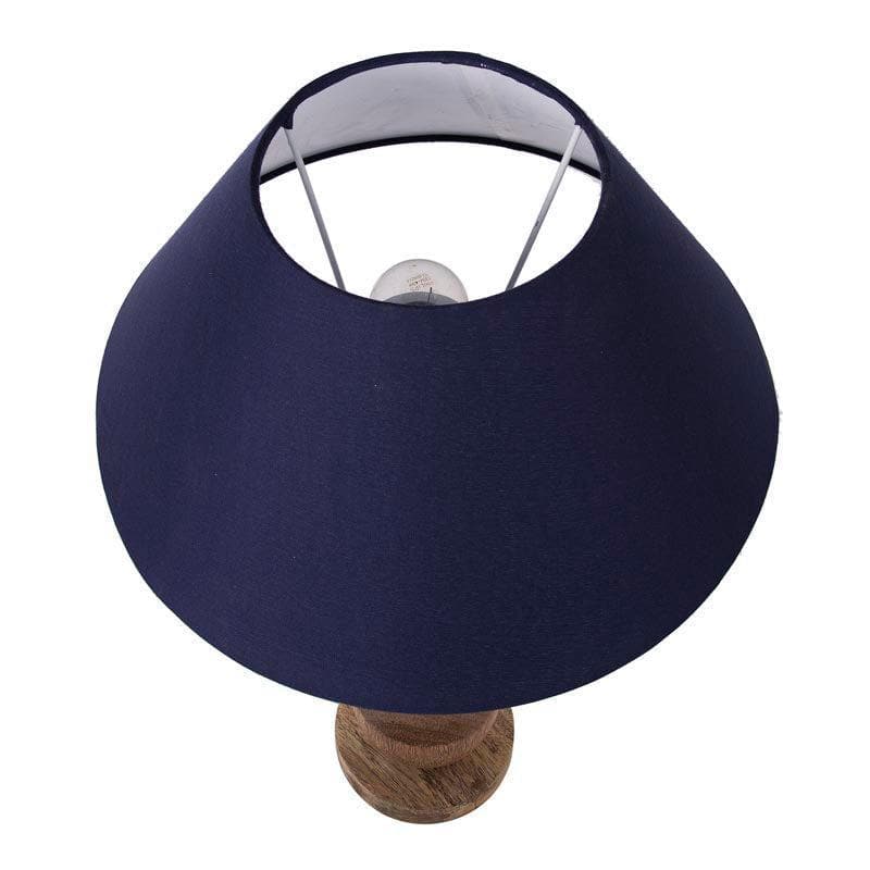 Table Lamp - Classic Cubist Table Lamp With Conical Shade - Blue