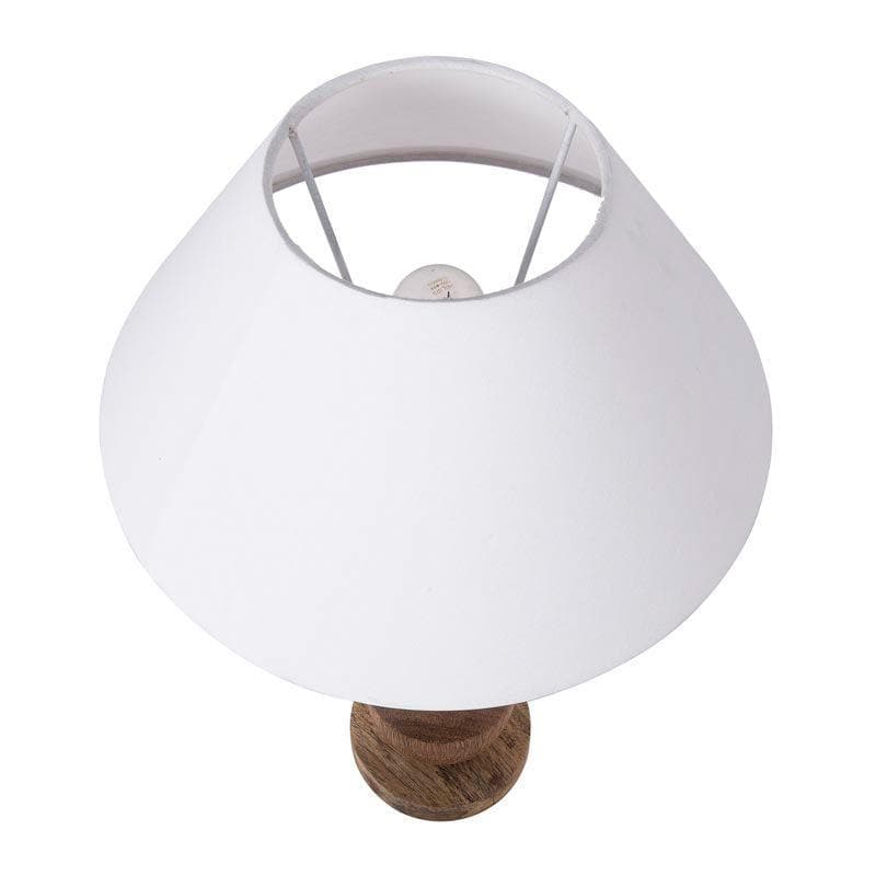 Table Lamp - Classic Cubist Table Lamp With Conical Shade - White