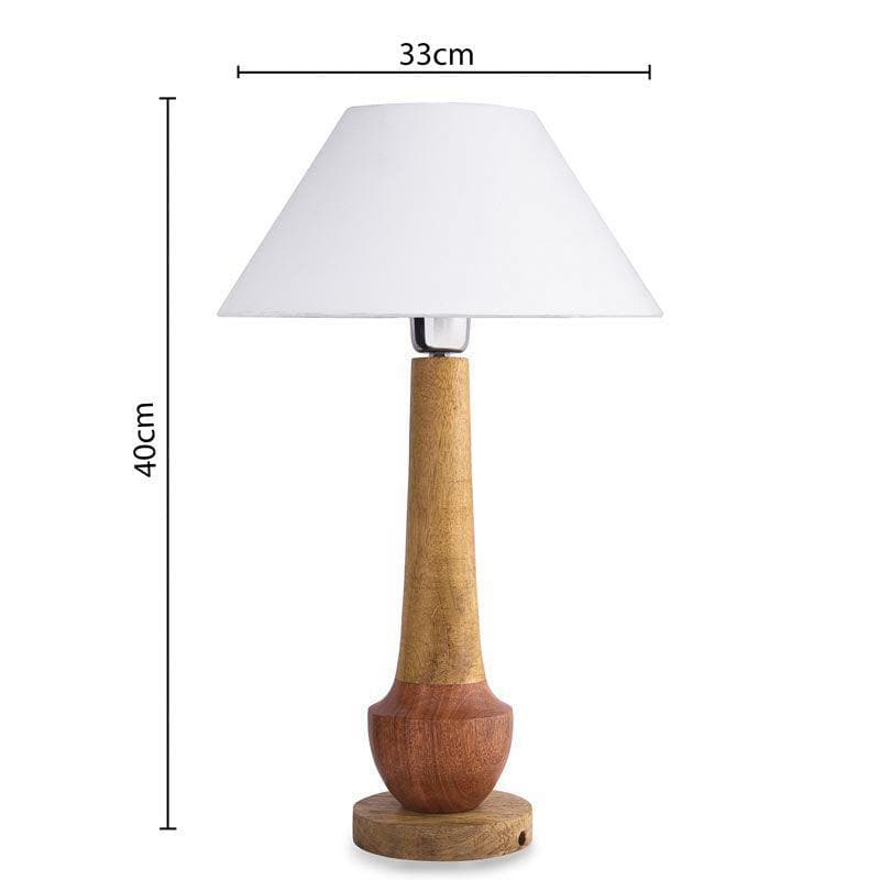 Table Lamp - Classic Cubist Table Lamp With Conical Shade - White