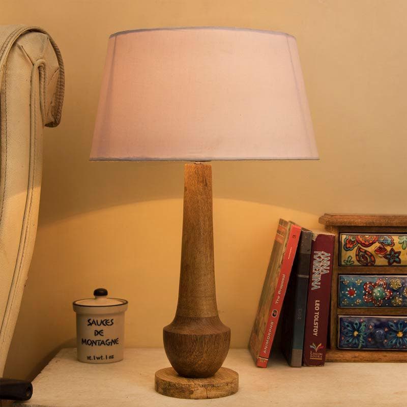 Table Lamp - Classic Cubist Table Lamp With Drum Shade - White