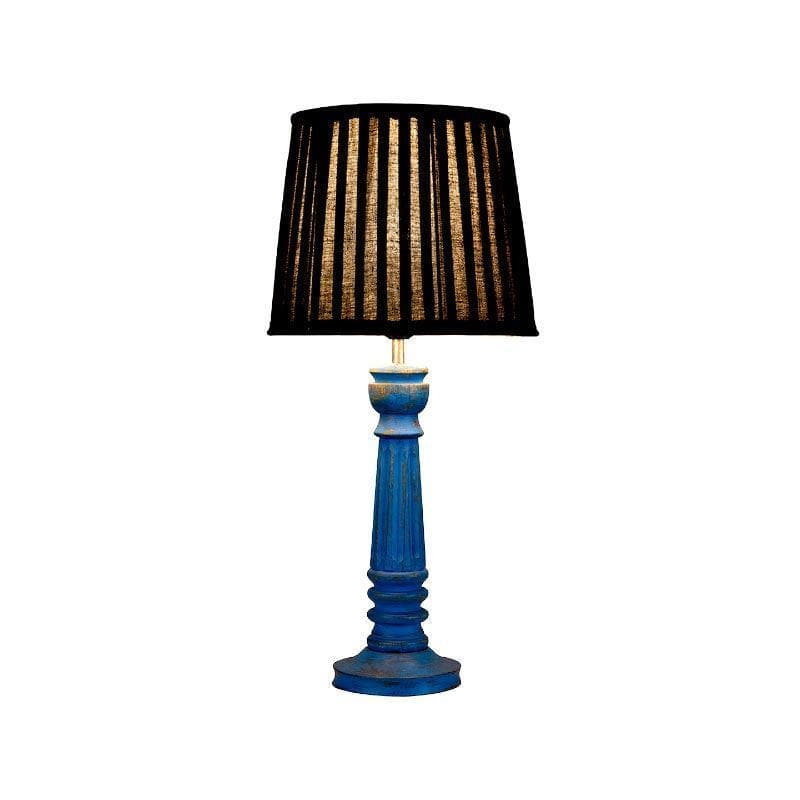 Table Lamp - Classy With Twist Blue Pillar Stand Lamp - Black