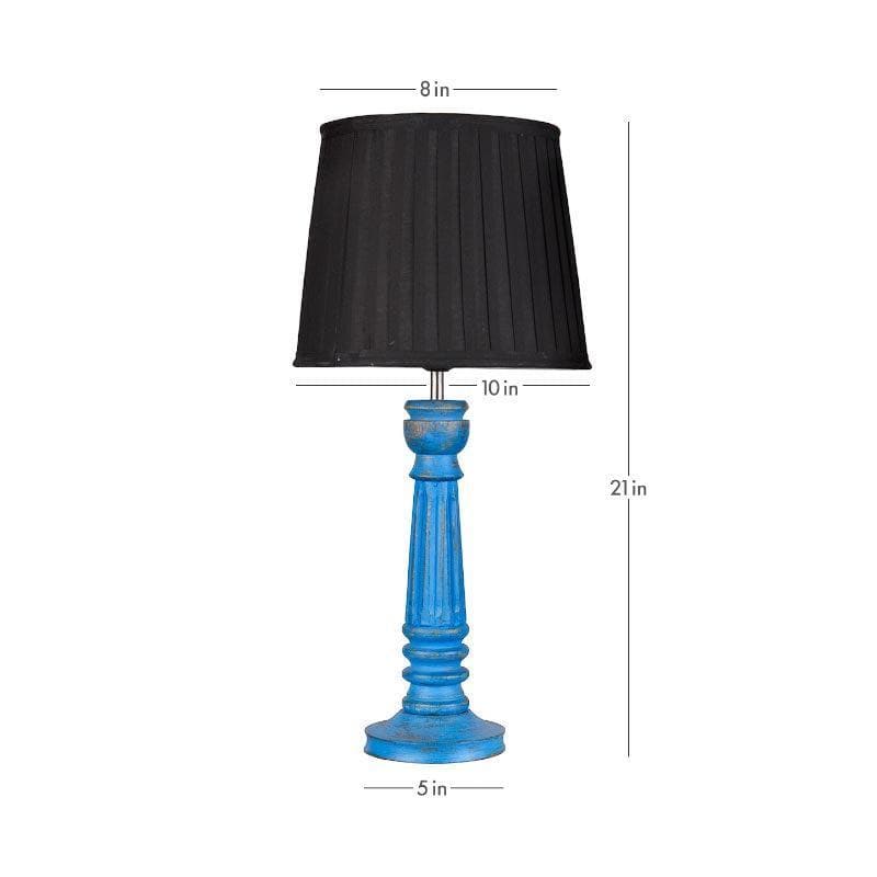 Table Lamp - Classy With Twist Blue Pillar Stand Lamp - Black