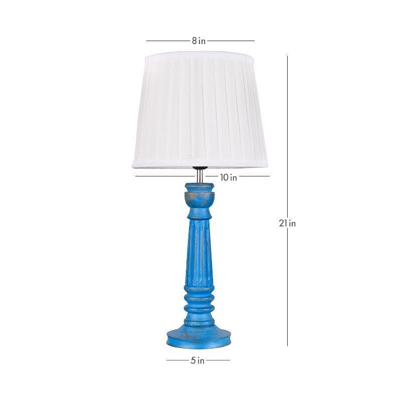 Table Lamp - Classy With Twist Blue Pillar Stand Lamp - White