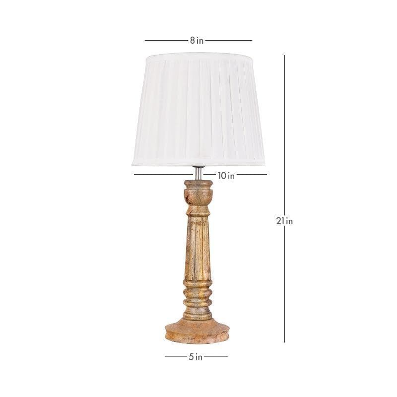 Table Lamp - Classy With Twist Brown Pillar Stand Lamp - White