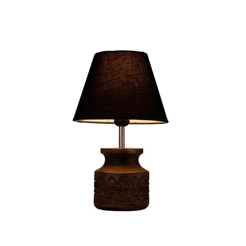 Table Lamp - Classy With Twist Carved Table Lamp - Black