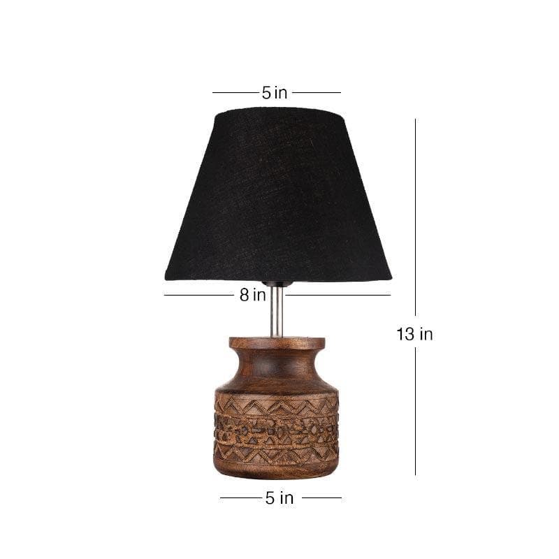 Table Lamp - Classy With Twist Carved Table Lamp - Black