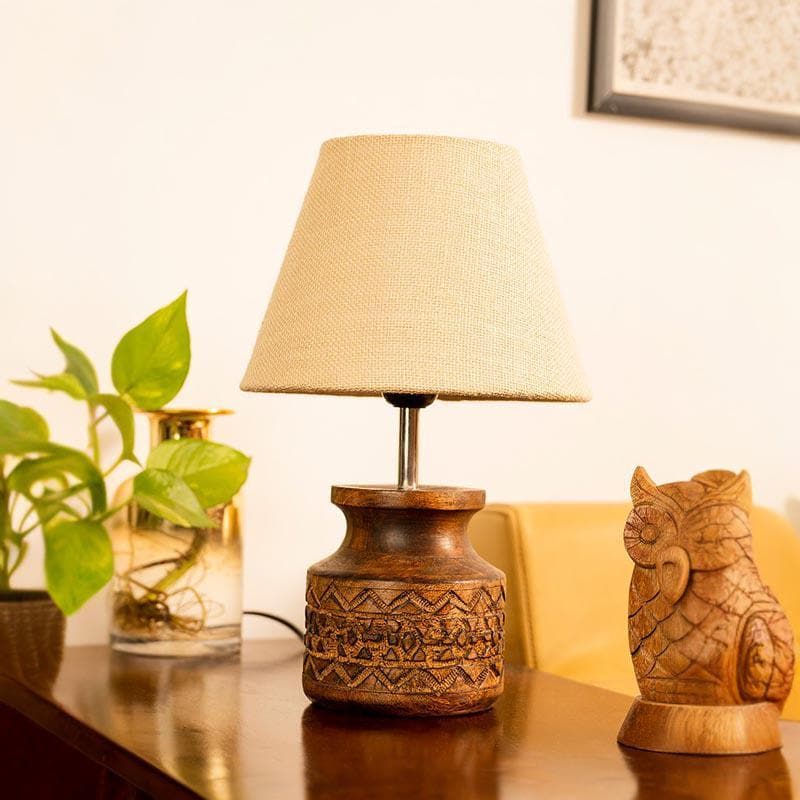 Buy Classy With Twist Carved Table Lamp - White Table Lamp from Vaaree